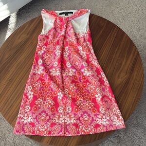 Kenzie crepe fabric coral and hot pink dress